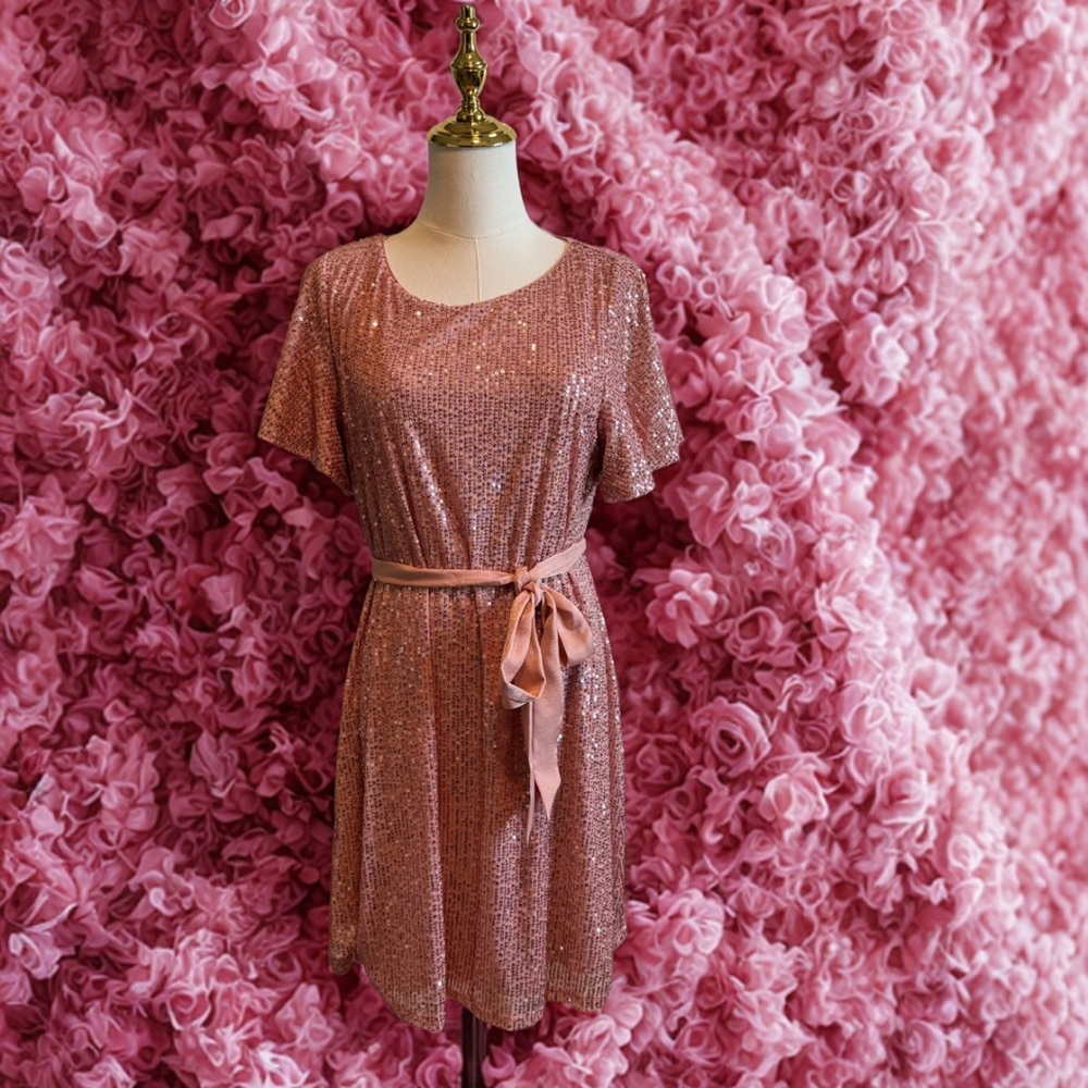 LC Lauren Conrad Pink Sequin Mini Dress